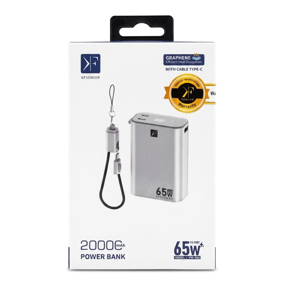 پاور بانک کی اف سنیور مدل PW-504 ظرفیت 20000 میلی آمپر و 65 وات — تصویر ۲