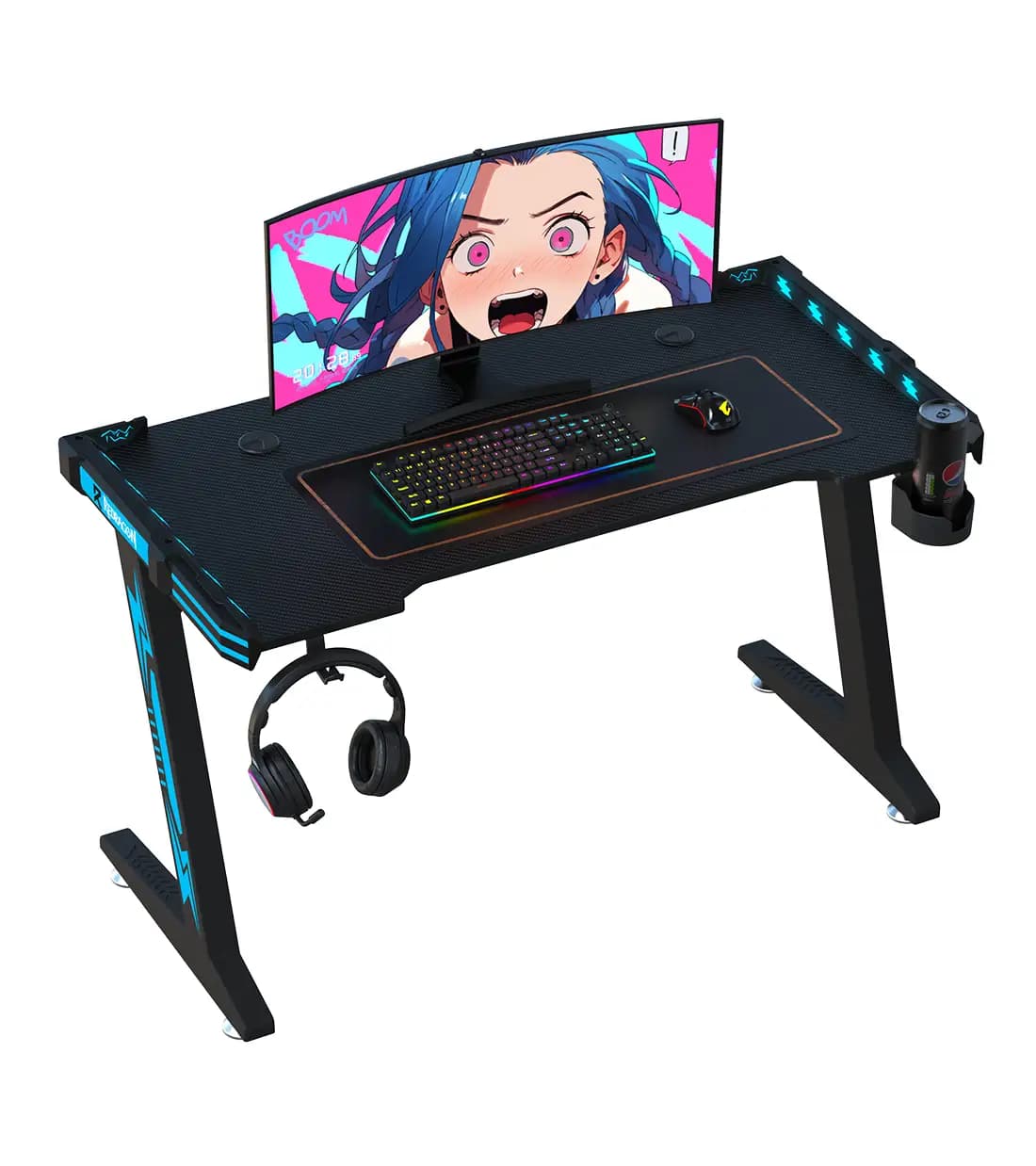 میز گیمینگ REDRAGON GD-3112B – BLACK-BLUE – M (140cm) — تصویر ۹