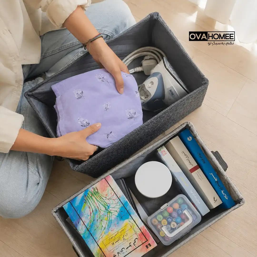 باکس نظم دهنده لباس و شلوار 3 لایه استند دار مدل بری بری — تصویر ۳
