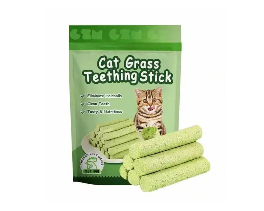 تشویقی کت گرس فریز دراید گربه میله ای ان فور پی N4P Freeze Dried Chicken & Cat Grass بسته 30 گرمی