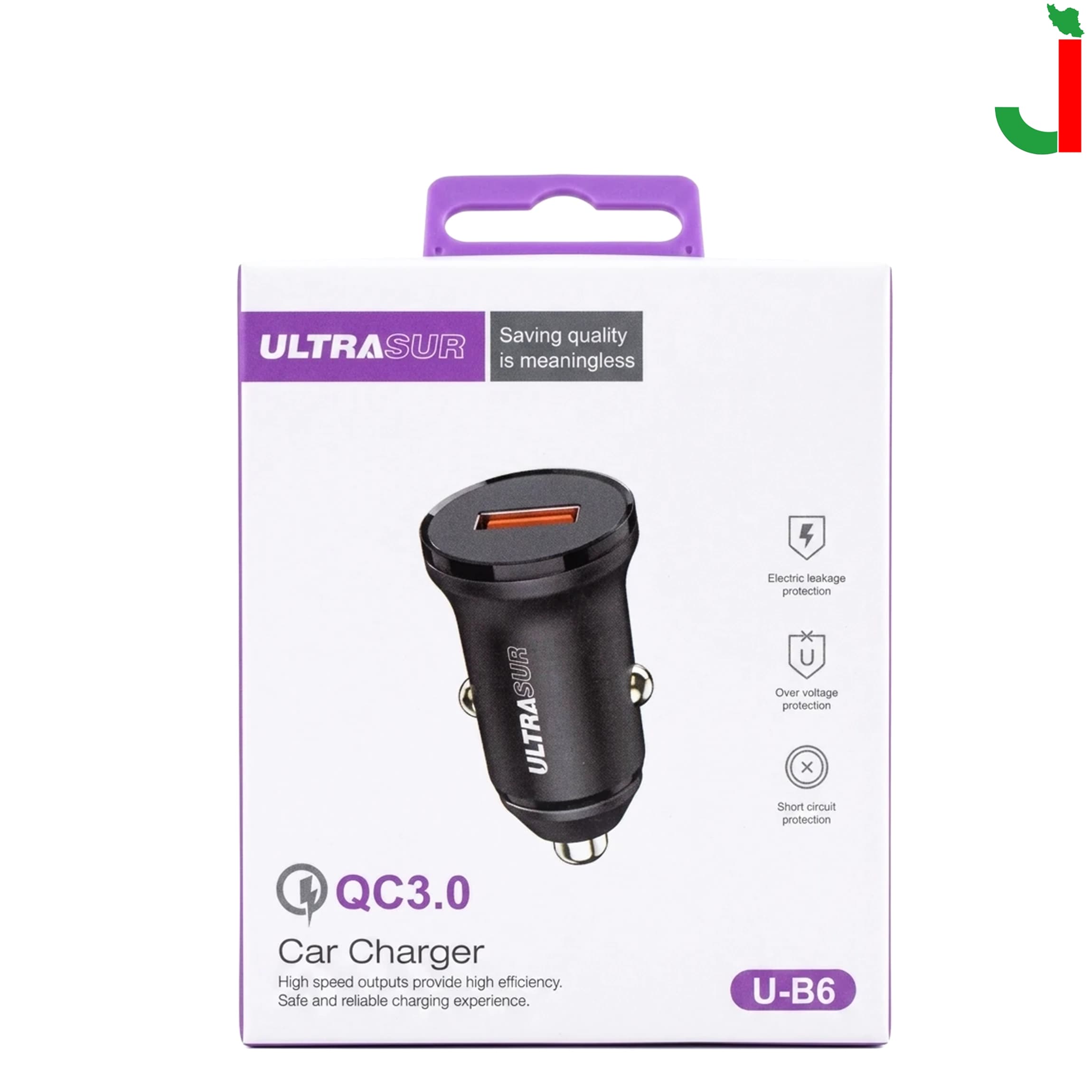 شارژر فندکی 18 وات اولتراسور مدل U-B6 — تصویر ۲