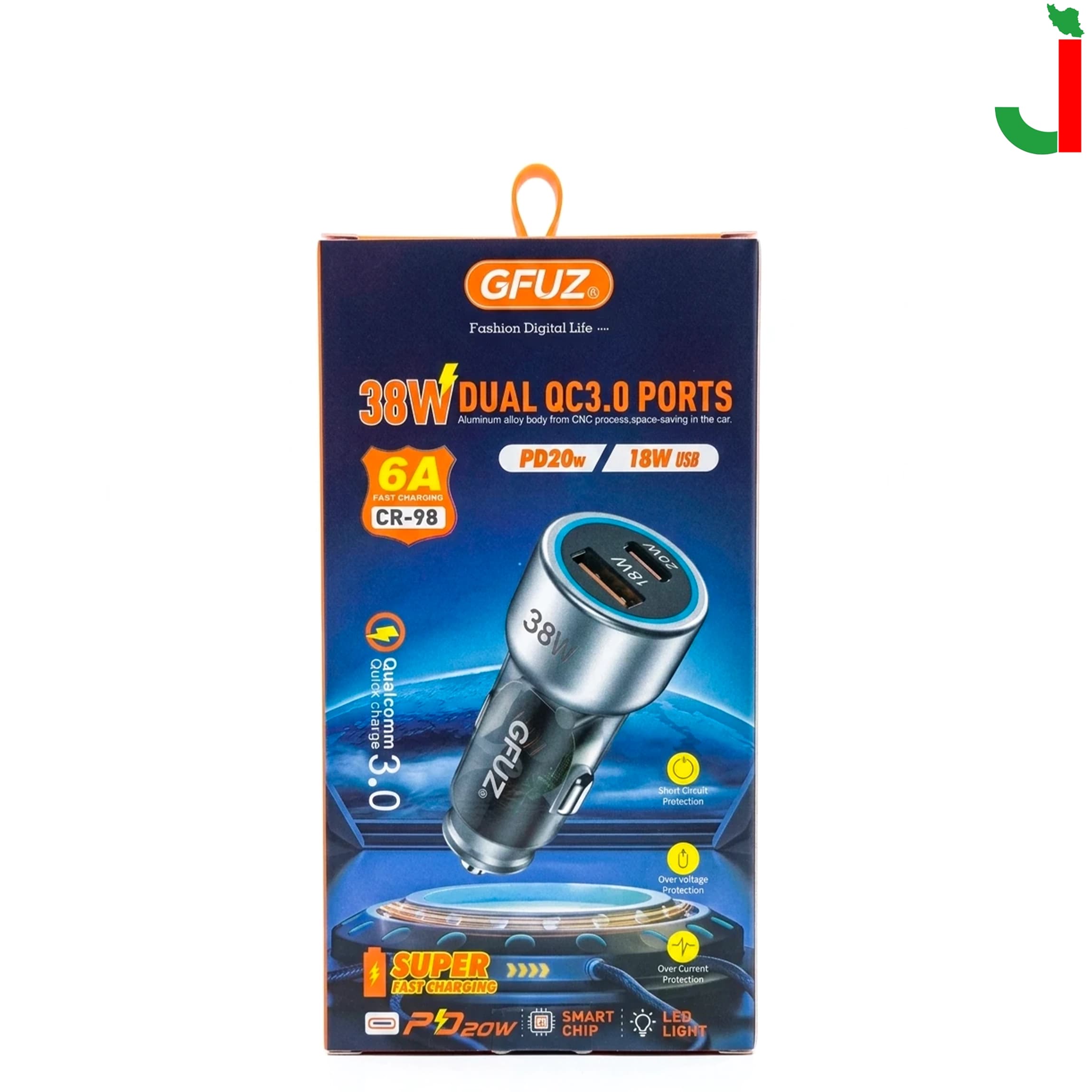 شارژر فندکی 38 وات جیفیوز مدل CR-98 — تصویر ۲