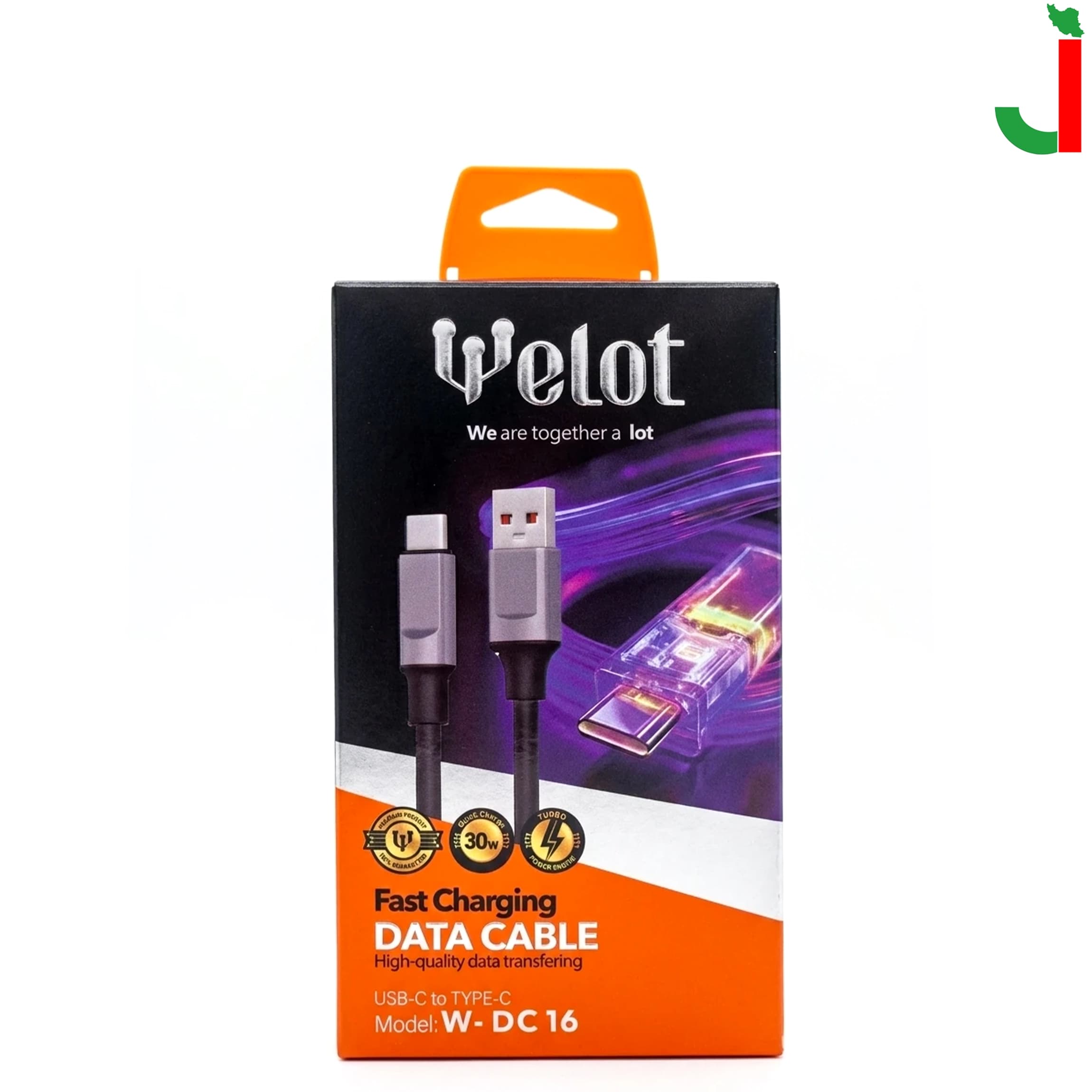 کابل شارژ تایپ سی WELOT مدل W-DC16 — تصویر ۲