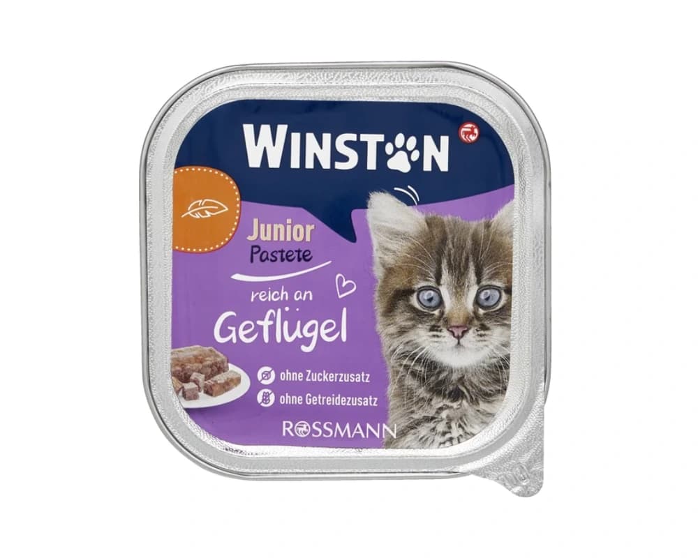 ووم گربه وینستون جونیور پته با طعم گوشت پرندگان وزن ۱۰۰ گرم | Winston Junior Pate
