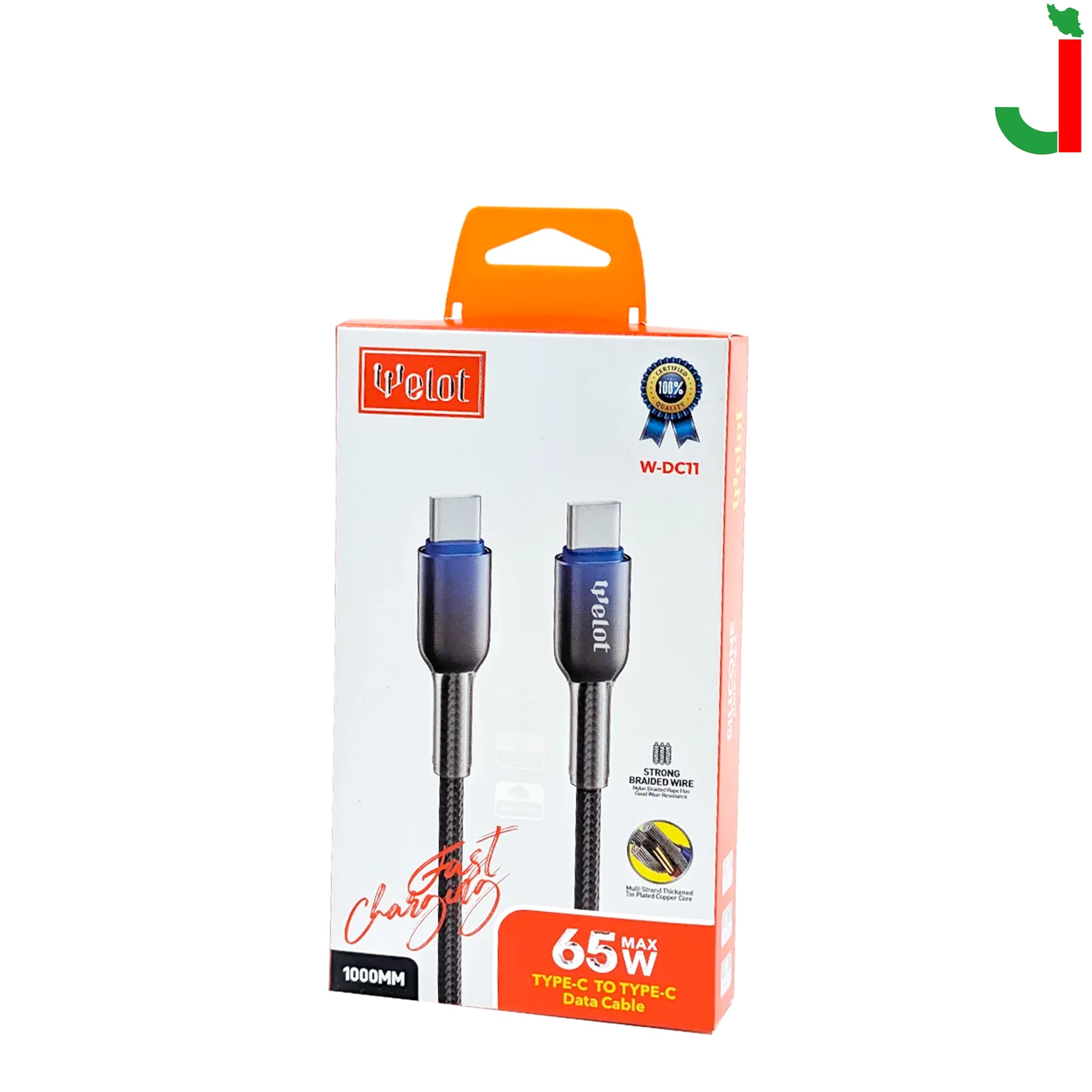کابل شارژ دو سر تایپ سی ویلوت مدل W-DC11 — تصویر ۲