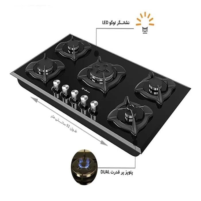 اجاق گاز صفحه ای شیشه ای داتیس مدل DG-525 — تصویر ۲