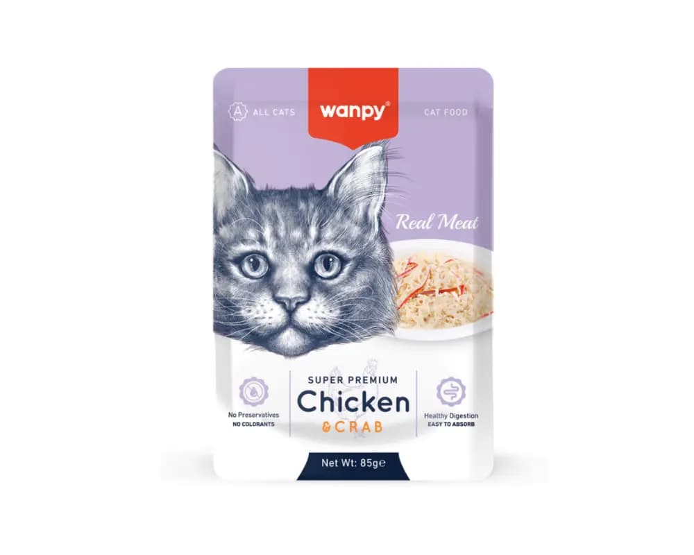 پوچ گربه ونپی طعم مرغ و خرچنگ | Wanpy Chicken & Crab — تصویر ۲