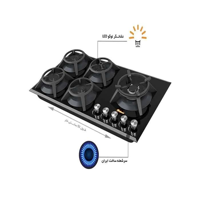 اجاق گاز صفحه ای شیشه ای داتیس مدل DG-533 — تصویر ۲