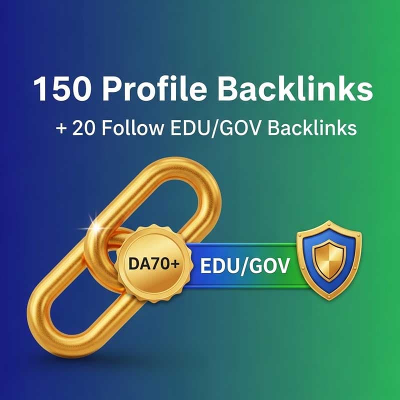 150 پروفایل بک لینک + 20 بک لینک فالو EDU/GOV