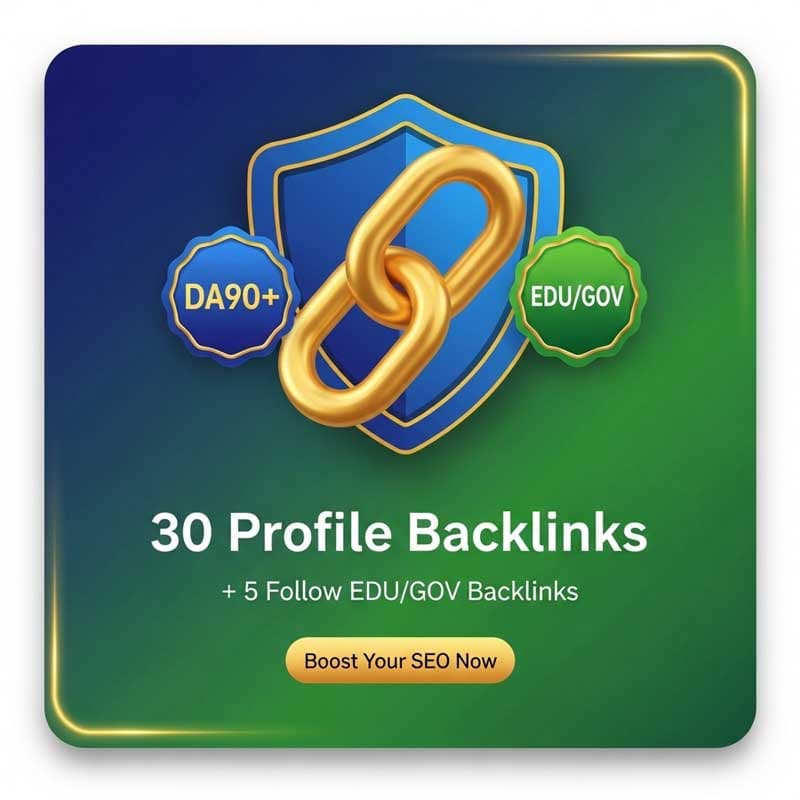 30 پروفایل بک لینک + 5 بک لینک فالو EDU/GOV
