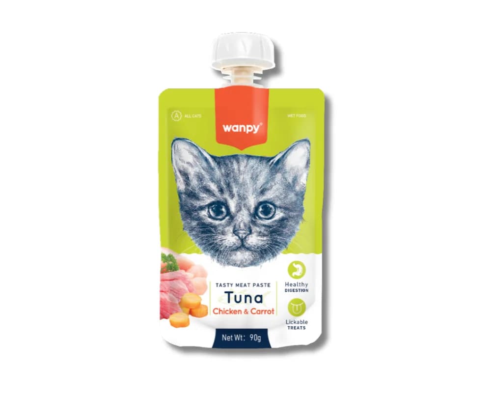 پودینگ گربه ونپی با طعم ماهی تن، مرغ و هویج وزن 90 گرم (Wanpy Cat Pudding)