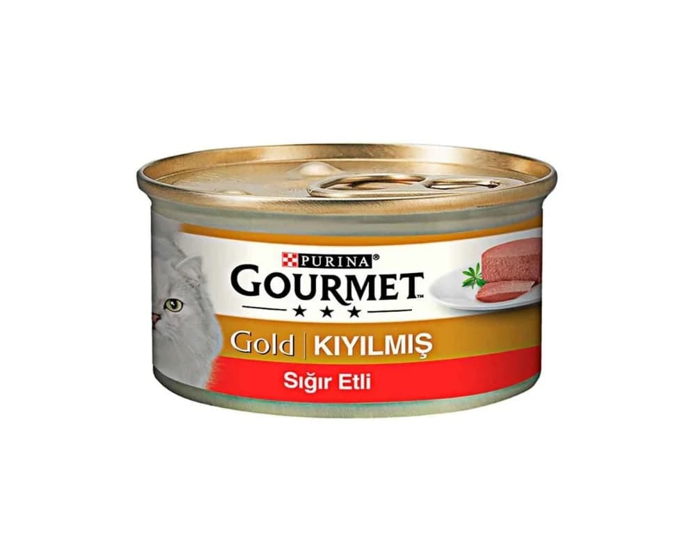 کنسرو گربه گورمت گلد پته با طعم گوشت Gourmet Gold Pate With Beef وزن 85 گرم