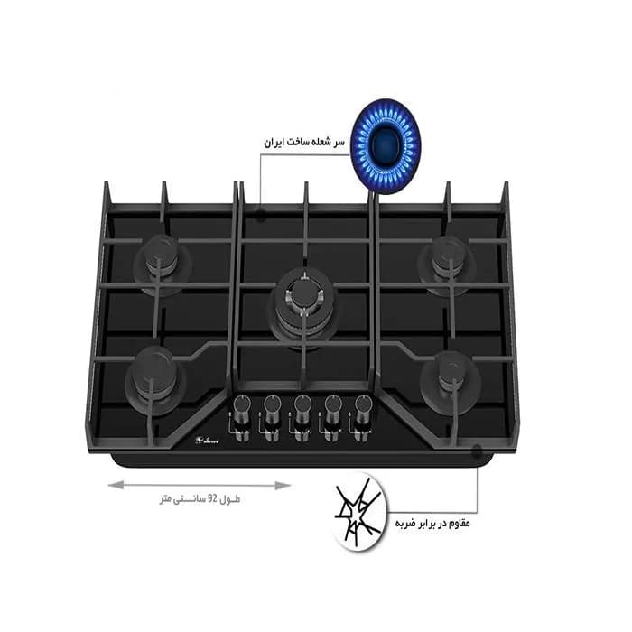 اجاق گاز صفحه ای شیشه ای داتیس مدل DG-576 — تصویر ۲