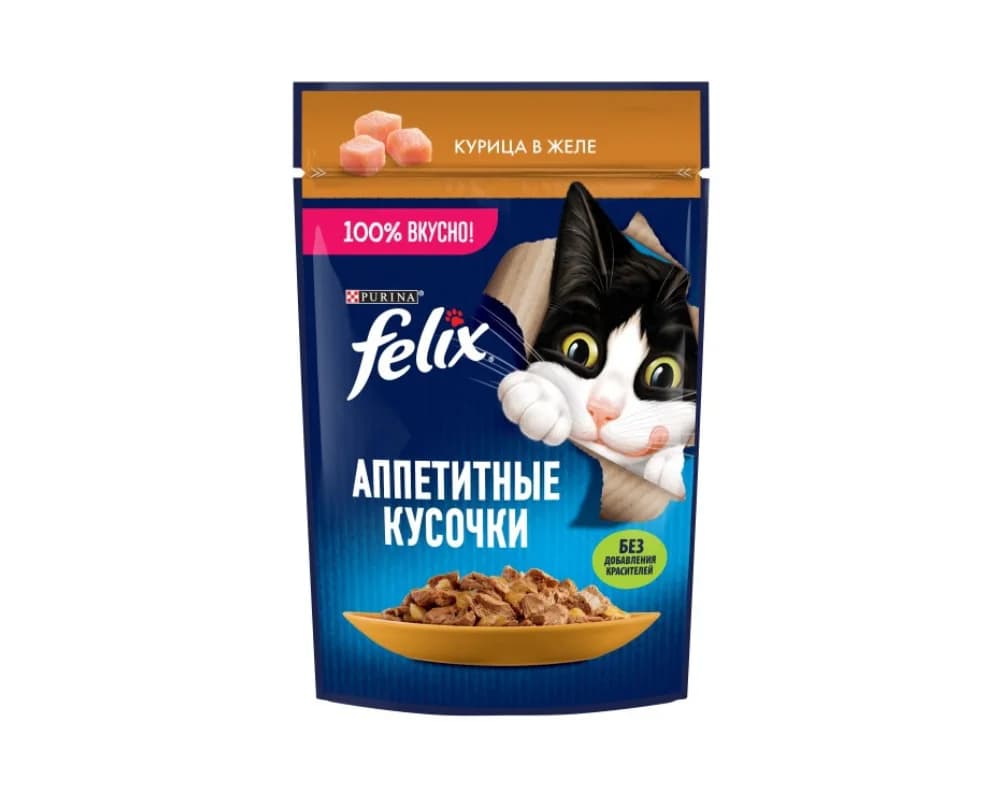 پوچ گربه فلیکس روسی با طعم مرغ Felix — تصویر ۲