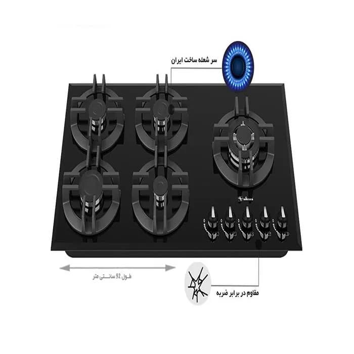 اجاق گاز صفحه ای شیشه ای داتیس مدل DG-593 — تصویر ۲