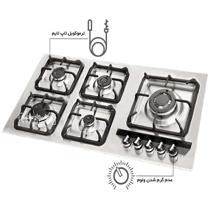 اجاق گاز صفحه ای استیل اخوان مدل Gi 145-S — تصویر ۲