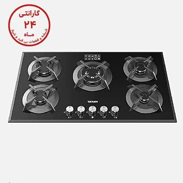 اجاق گاز صفحه ای KG340 شیشه ای 5 شعله