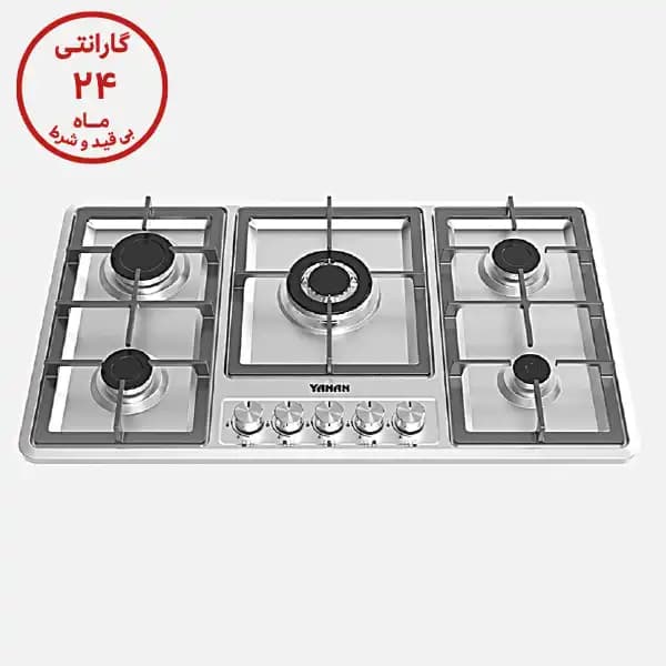 اجاق گاز صفحه ای KS201 استیل ۵شعله