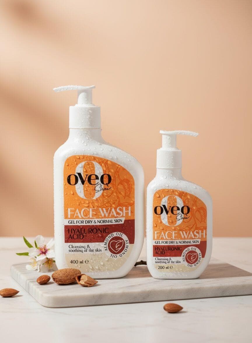 ژل شستشوی صورت اوک شاین Oveo Shine مخصوص پوست خشک و نرمال