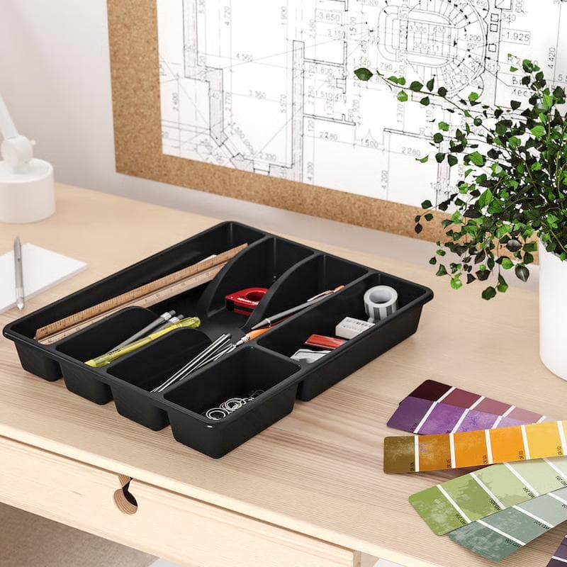 جا قاشق چنگال کشو آیکیا، مدل SMACKER، مشکی، ۳۱ × ۲۶ سانتی متر — تصویر ۲