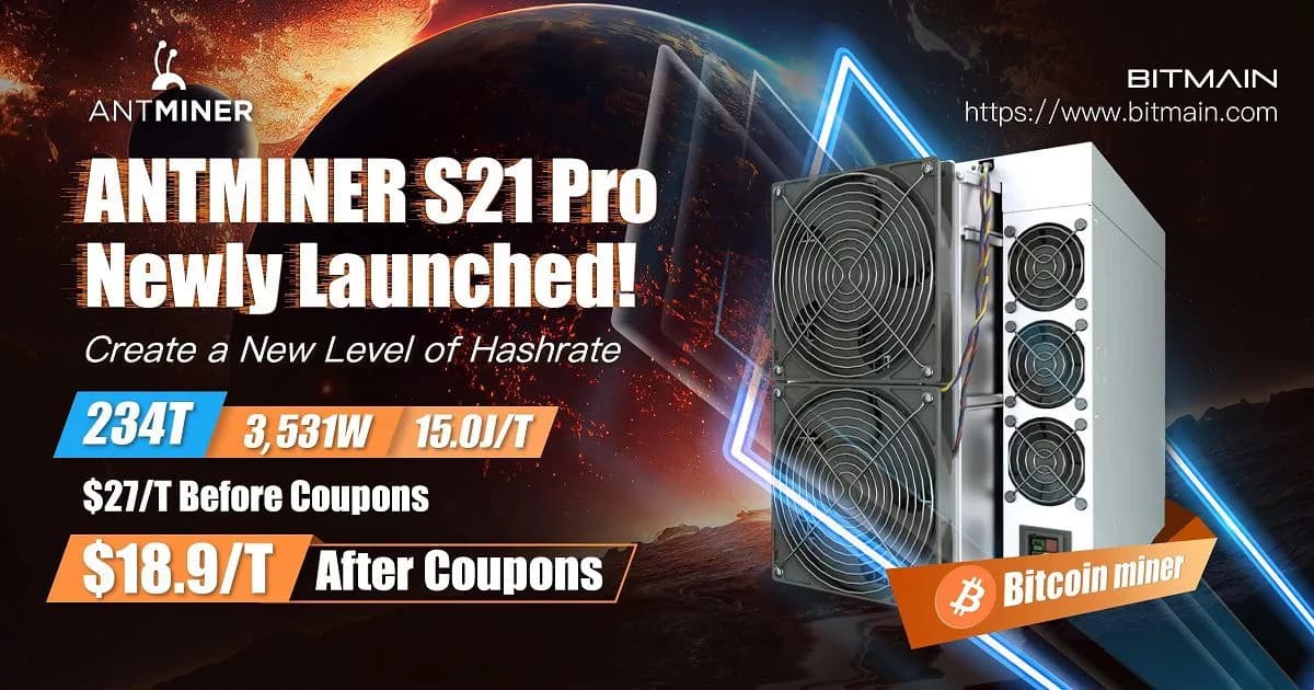 دستگاه ماینر بیت مین Antminer S21 Pro 234th — تصویر ۲