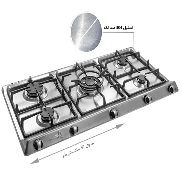 اجاق گاز صفحه ای استیل اخوان مدل Gi 104 — تصویر ۲