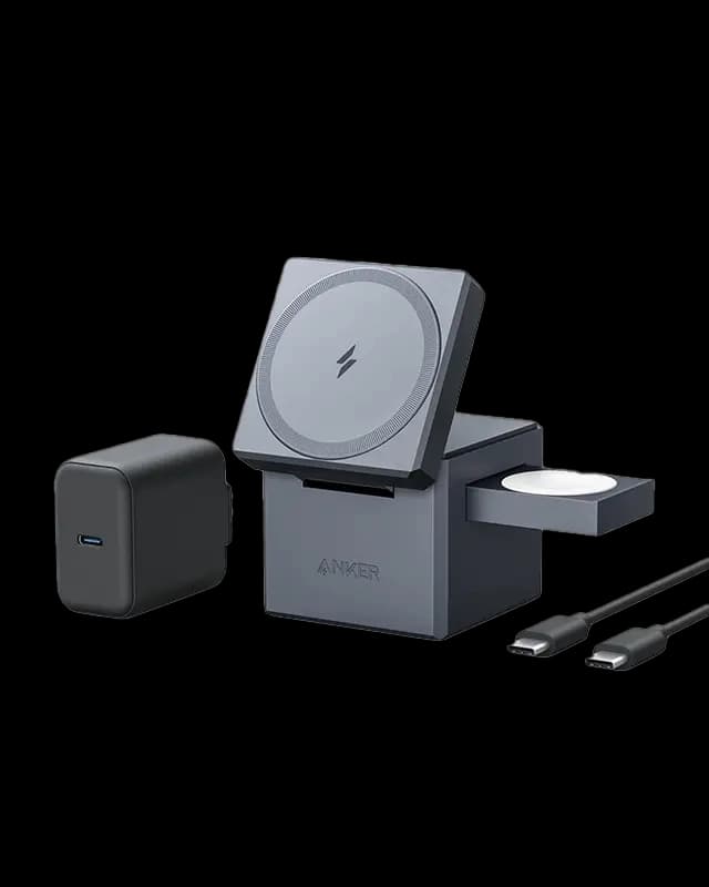 شارژر مکعبی 3 کاره انکر Anker 3-in-1 Cube with MagSafe