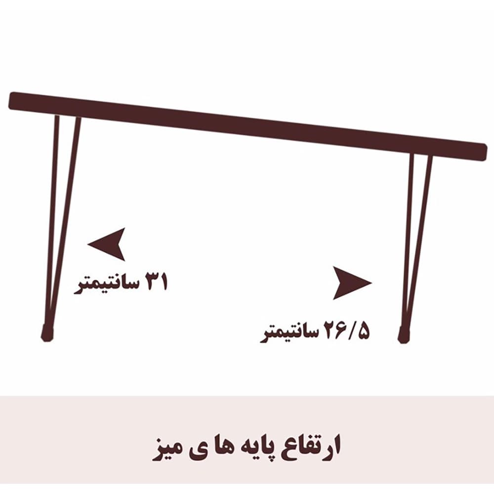 میز تحریر وایت بردی پارس زمینی نشسته (سایز 60) — تصویر ۳