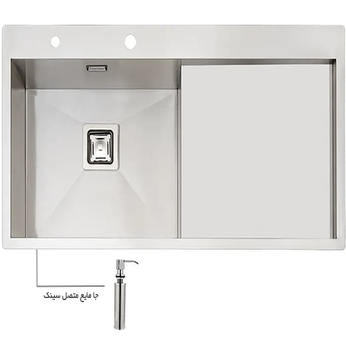 سینک ظرفشویی استیل پرنیان مدل 4231 — تصویر ۲