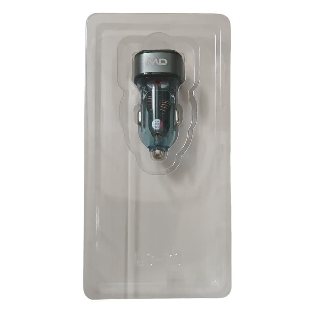 شارژر فندکی کریستالی ام دی MD مدل MC-70 رنگ آبی — تصویر ۳