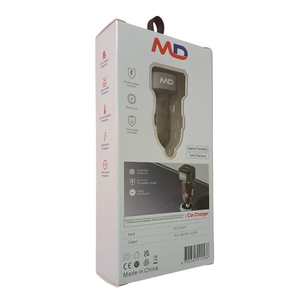 شارژر فندکی کریستالی ام دی MD مدل MC-70 رنگ سبز — تصویر ۶