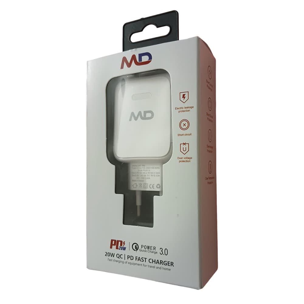 شارژر 20 وات دو پورت ام دی مدل MD-500 — تصویر ۴