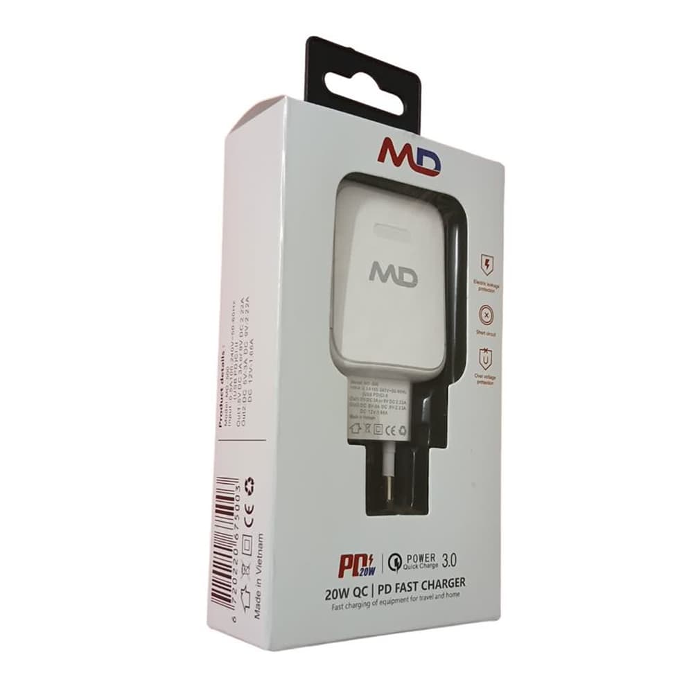 شارژر 20 وات دو پورت ام دی مدل MD-500 — تصویر ۶