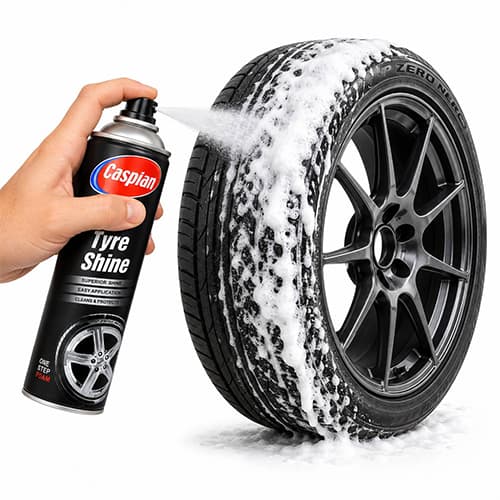 اسپری براق کننده لاستیک کاسپین مدل FOAM