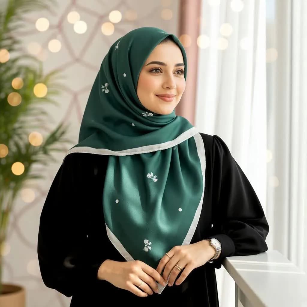 روسری نخی زنانه طرح پاپیونی — تصویر ۴