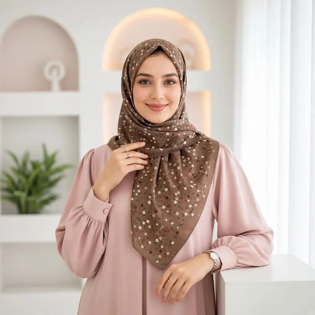 روسری نخی زنانه طرح گل ریز — تصویر ۴