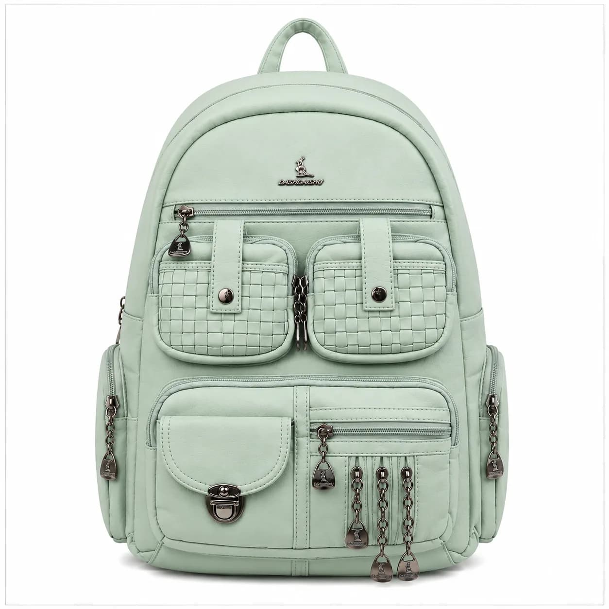 کوله پشتی چرم شسته وارداتی کد WB0167 — تصویر ۳