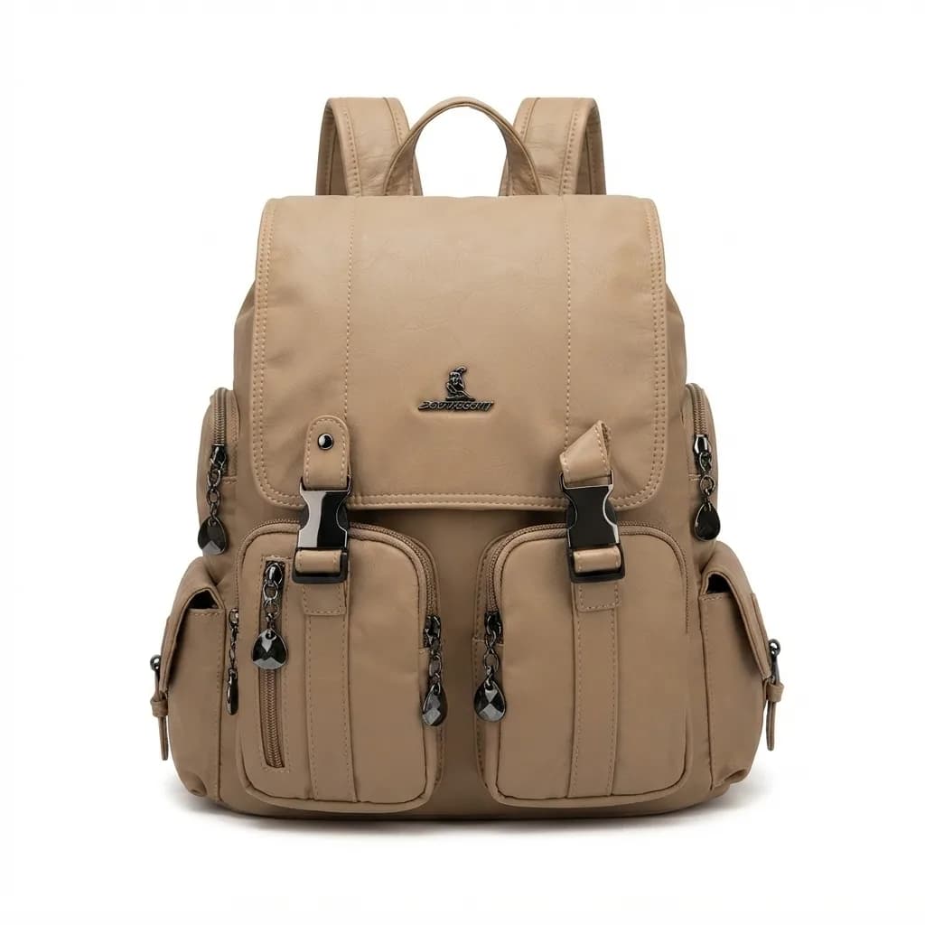 کوله پشتی چرم شسته KANGAROO وارداتی کد WB0153 — تصویر ۲
