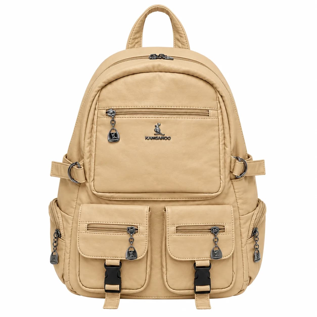 کوله پشتی چرم شسته KANGAROO وارداتی کد WB0152 — تصویر ۲