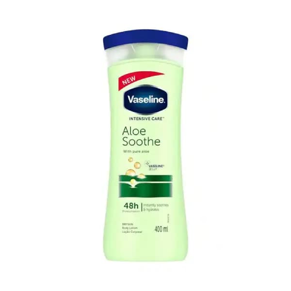 لوسیون بدن آبرسان و تسکین‌دهنده وازلین مدل Vaseline Intensive Care Aloe Soothe حجم ۴۰۰ میلی‌لیتر — تصویر ۲