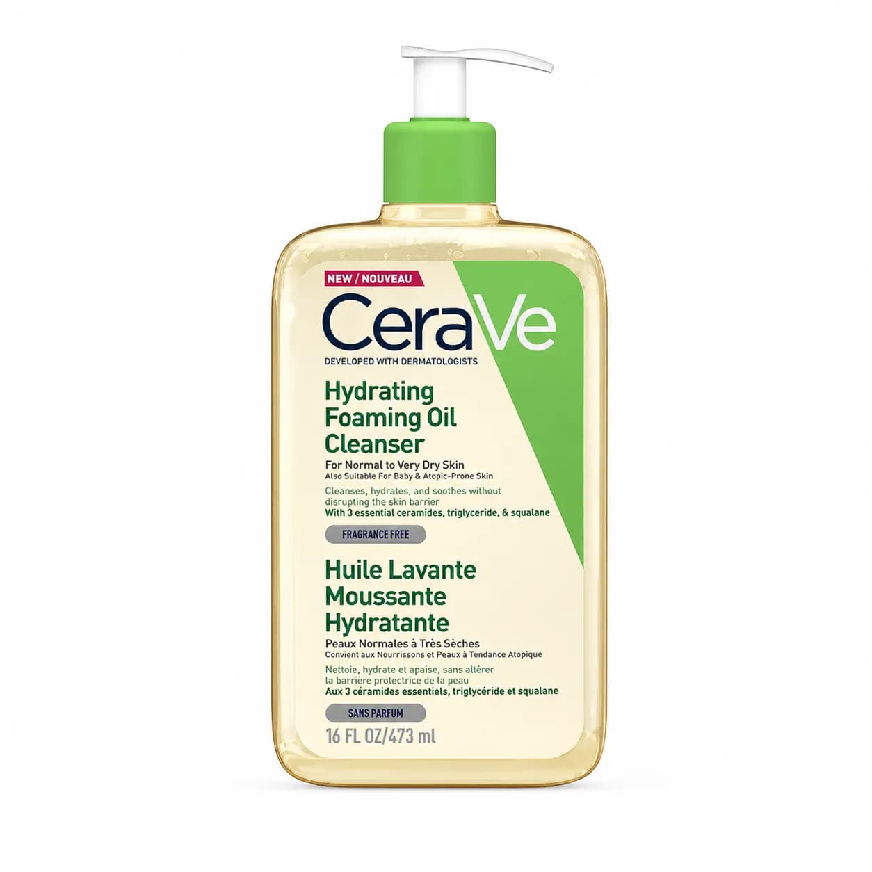روغن شستشوی صورت و بدن آبرسان سراوی | CeraVe Hydrating Foaming Oil Cleanser — تصویر ۲
