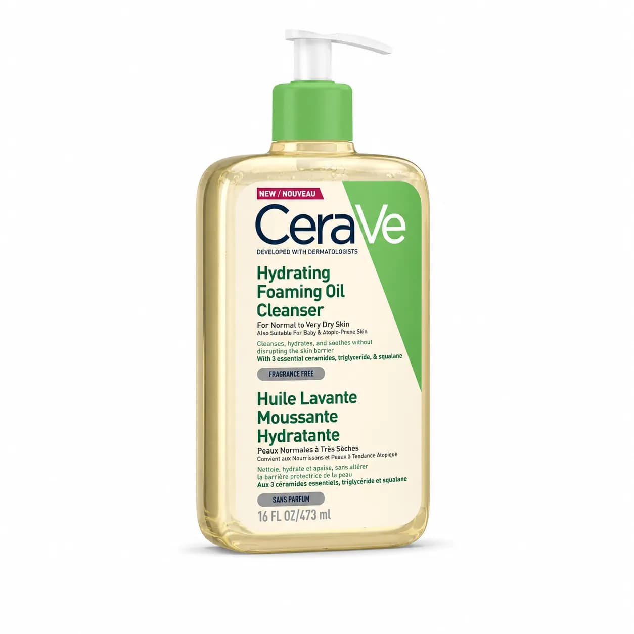 روغن شستشوی صورت و بدن آبرسان سراوی | CeraVe Hydrating Foaming Oil Cleanser — تصویر ۳