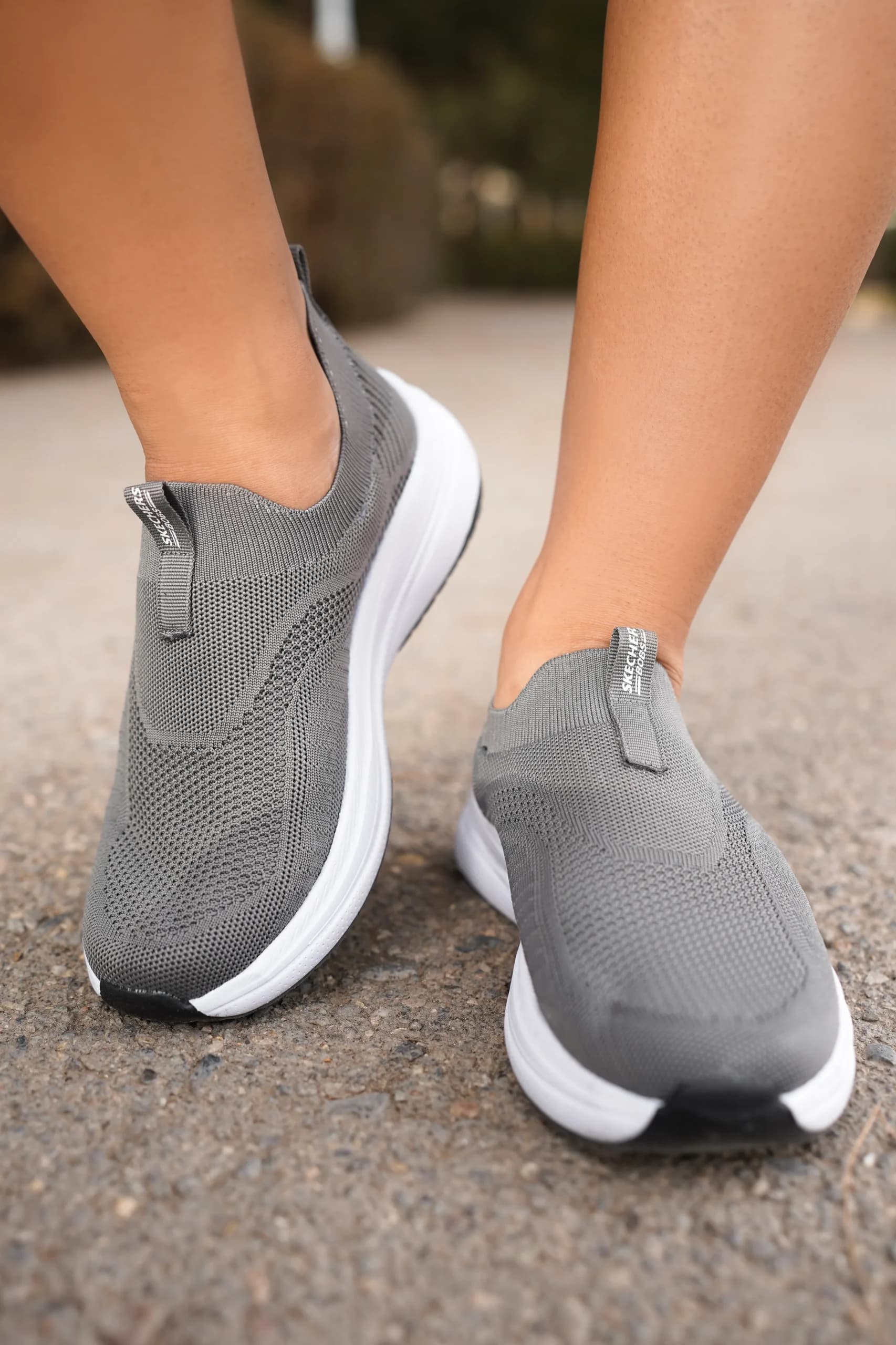 اسکچرز مکس کاشن طوسی جورابی | Skechers Max Cushion Gray — تصویر ۴