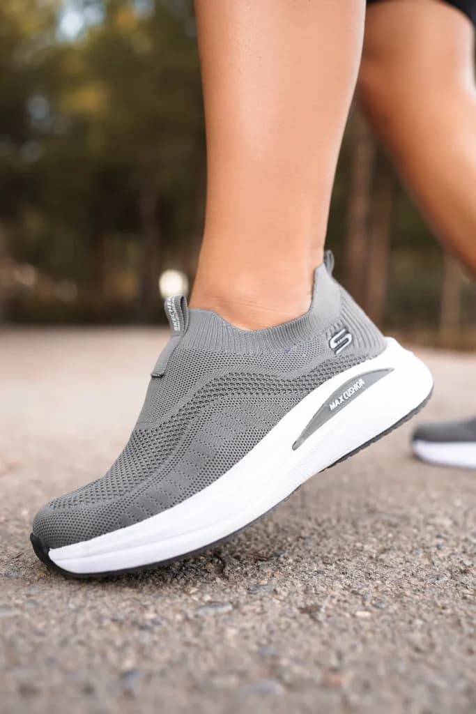 اسکچرز مکس کاشن طوسی جورابی | Skechers Max Cushion Gray — تصویر ۵