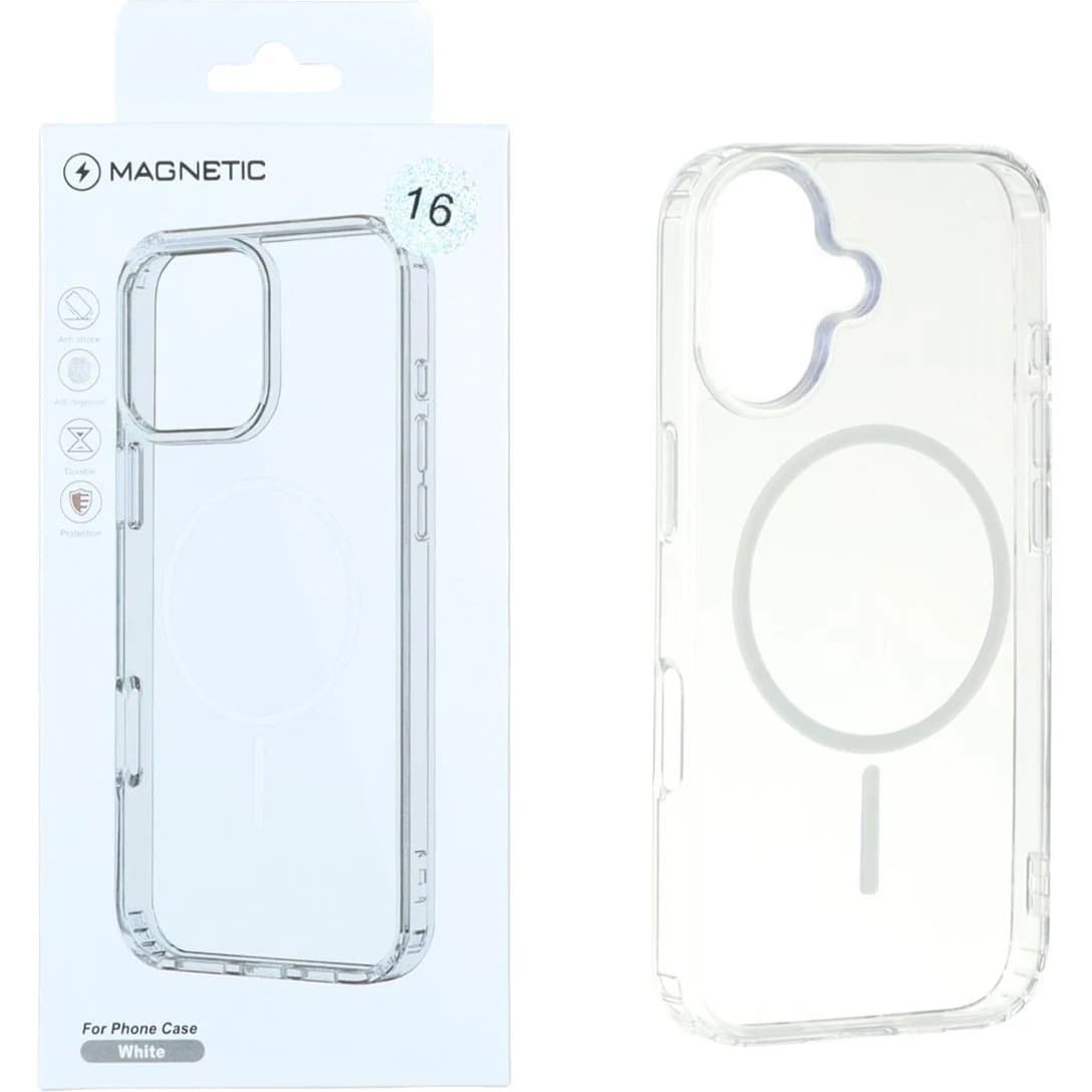 قاب اورجینال Magnetic دور ژله ای MagSafe مدل Apple iPhone 16 – سفید (پک دار) — تصویر ۲