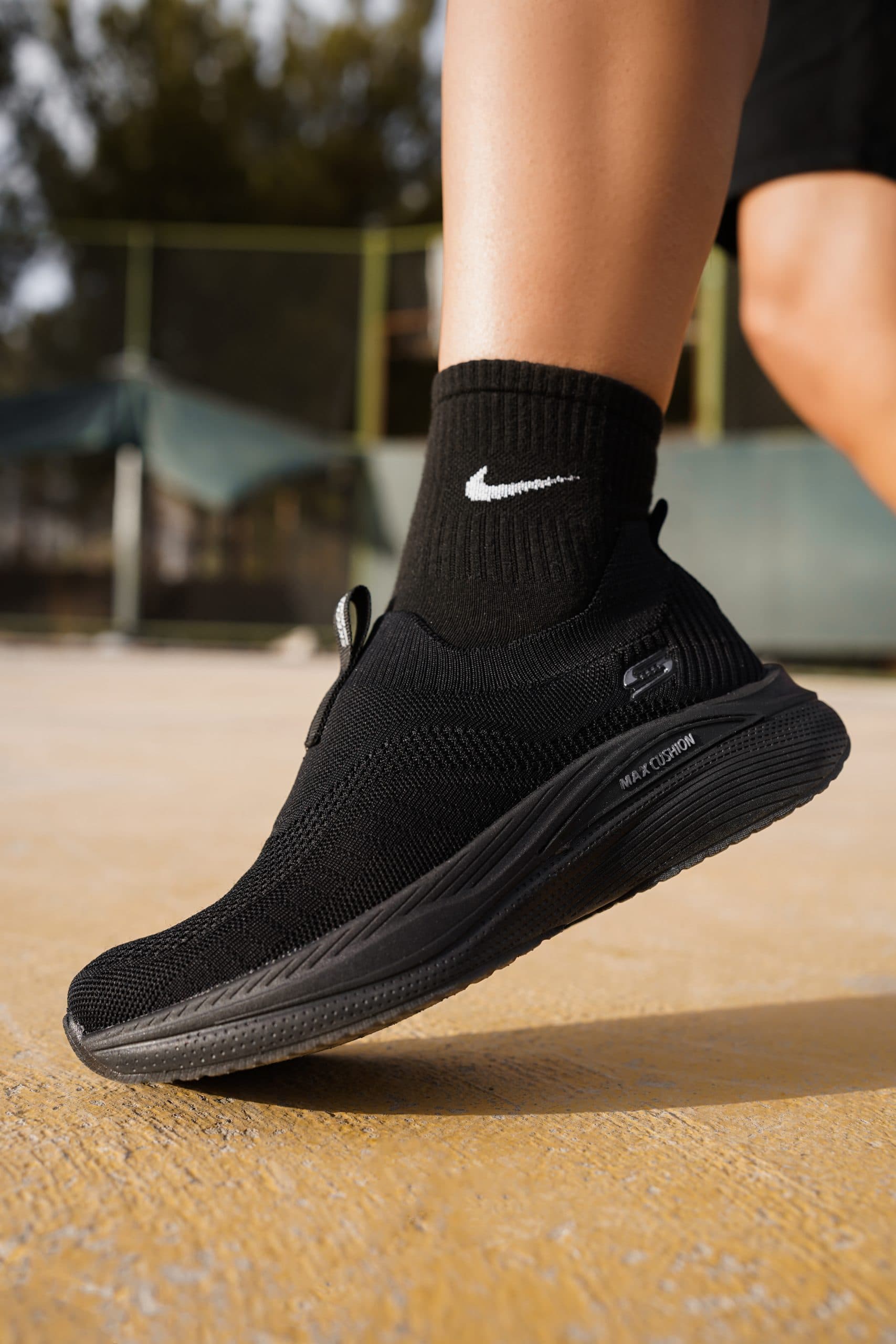 اسکچرز مکس کاشین مشکی جورابی | Skechers Max Cushion Black — تصویر ۲
