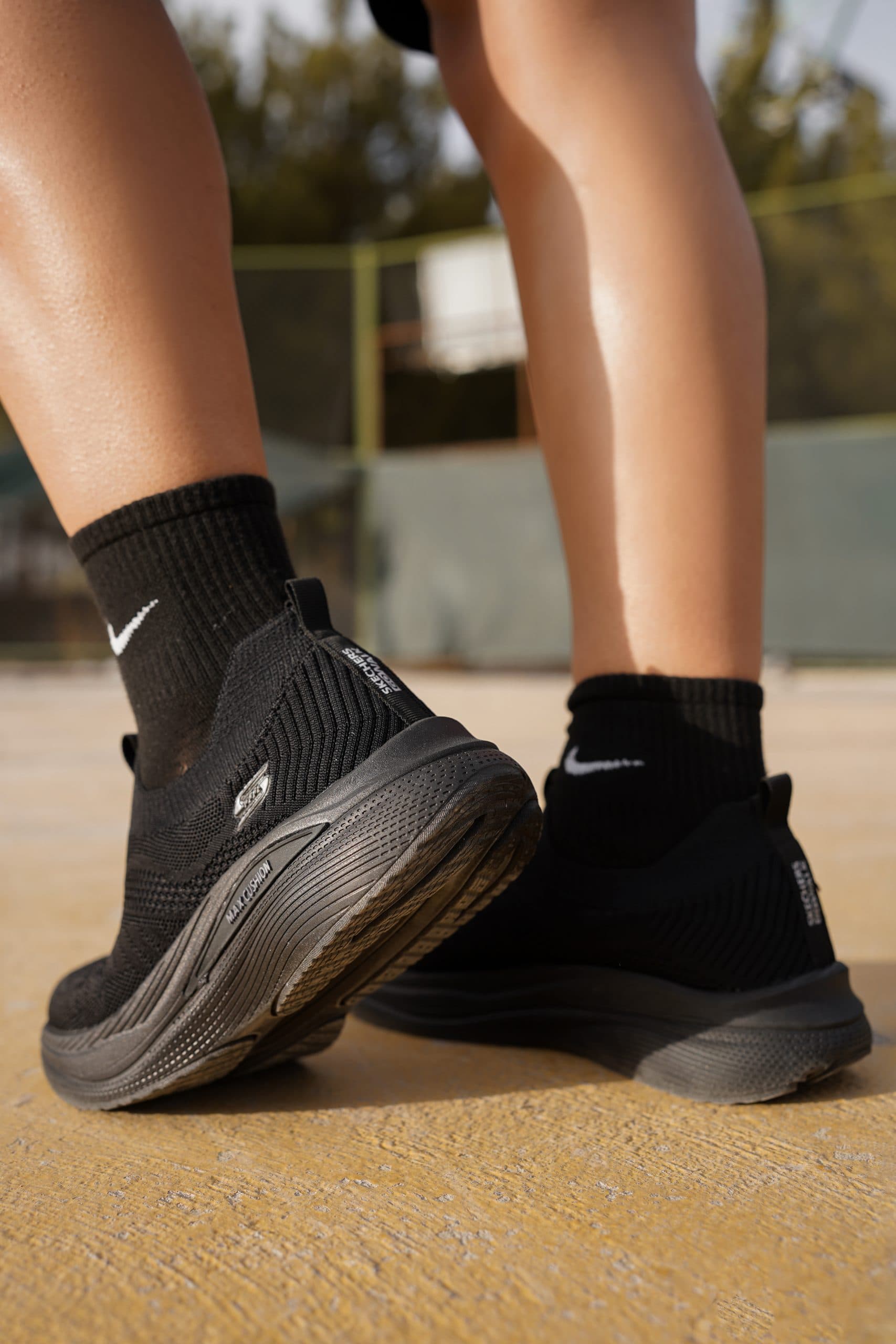 اسکچرز مکس کاشین مشکی جورابی | Skechers Max Cushion Black — تصویر ۳