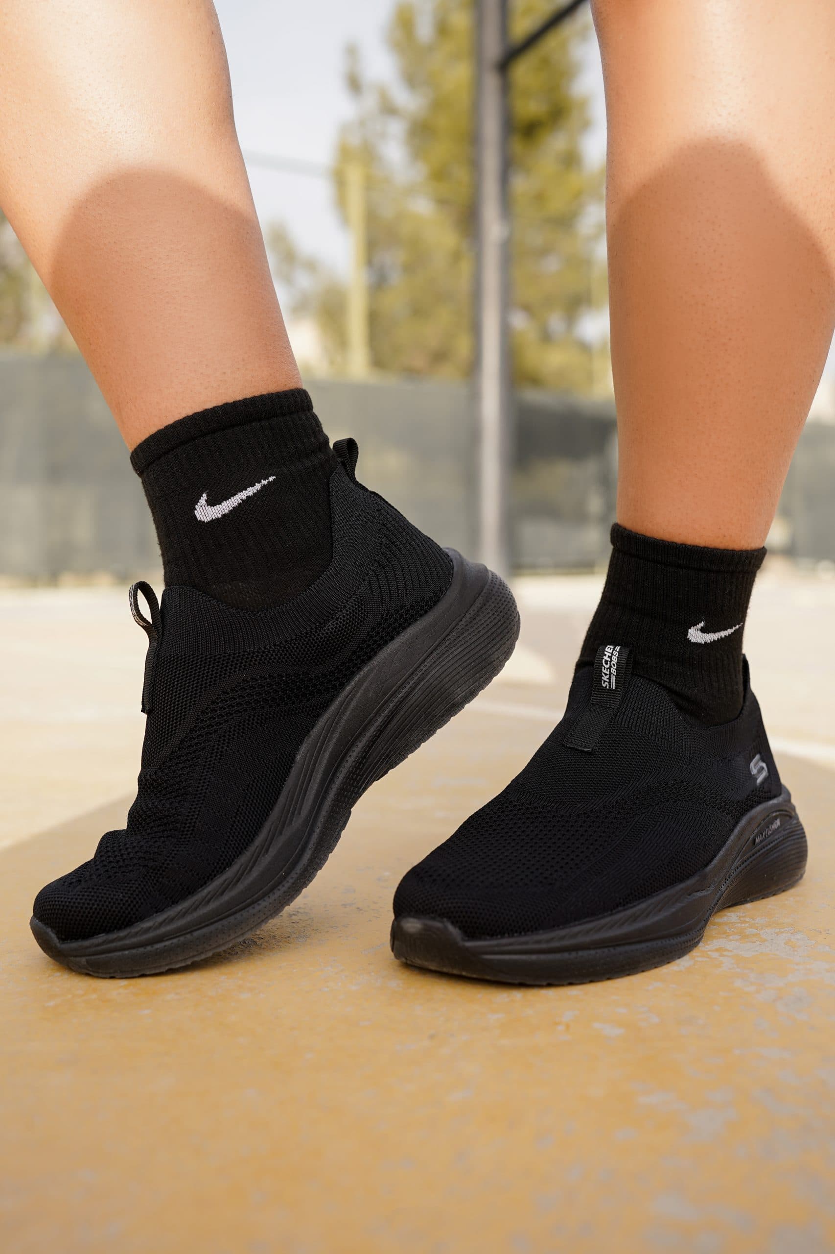 اسکچرز مکس کاشین مشکی جورابی | Skechers Max Cushion Black — تصویر ۴