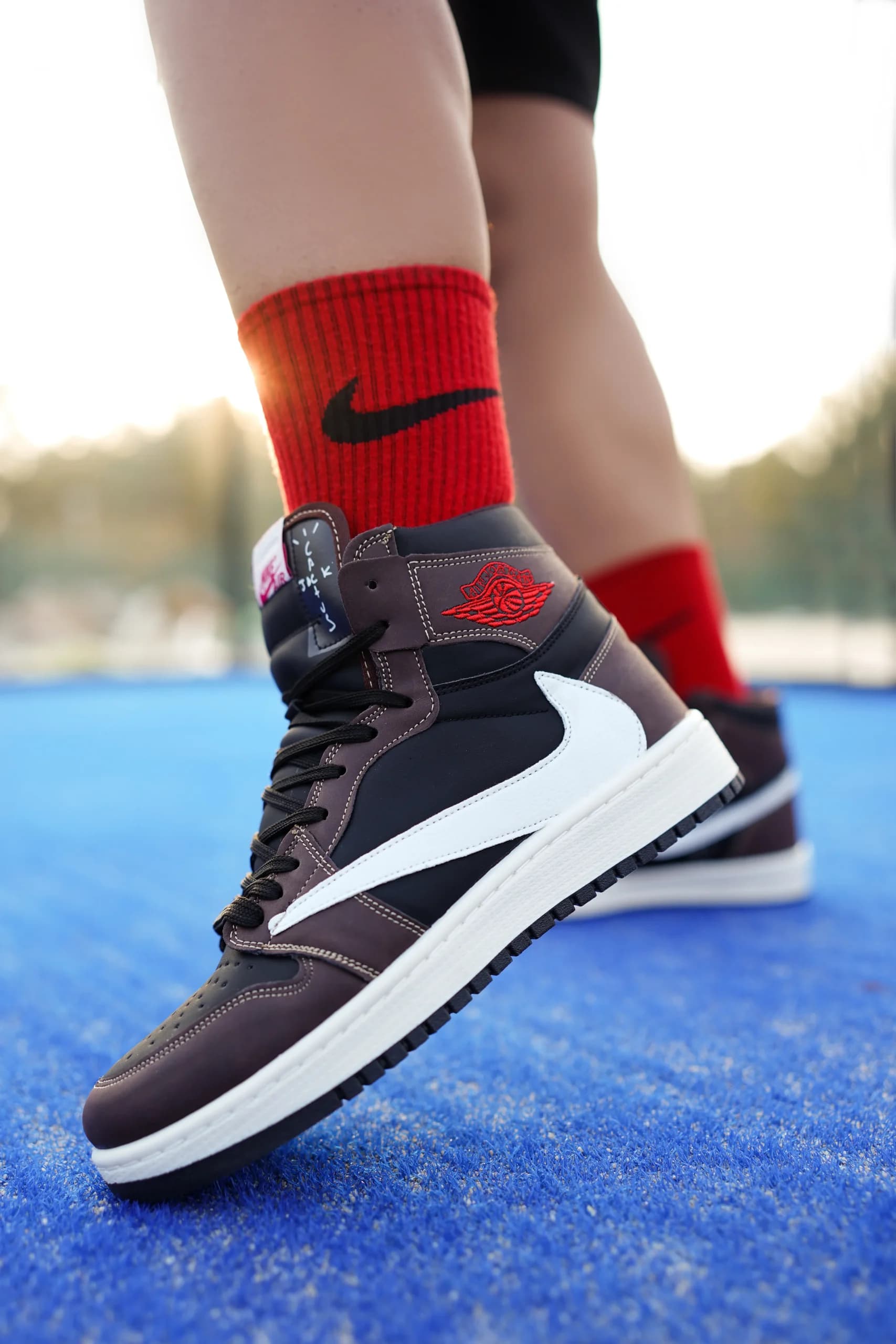 نایک ایر جردن 1 تراویس اسکات دارک موکا ساقدار | Nike Air Jordan 1 Travis Scott Dark Mocha High