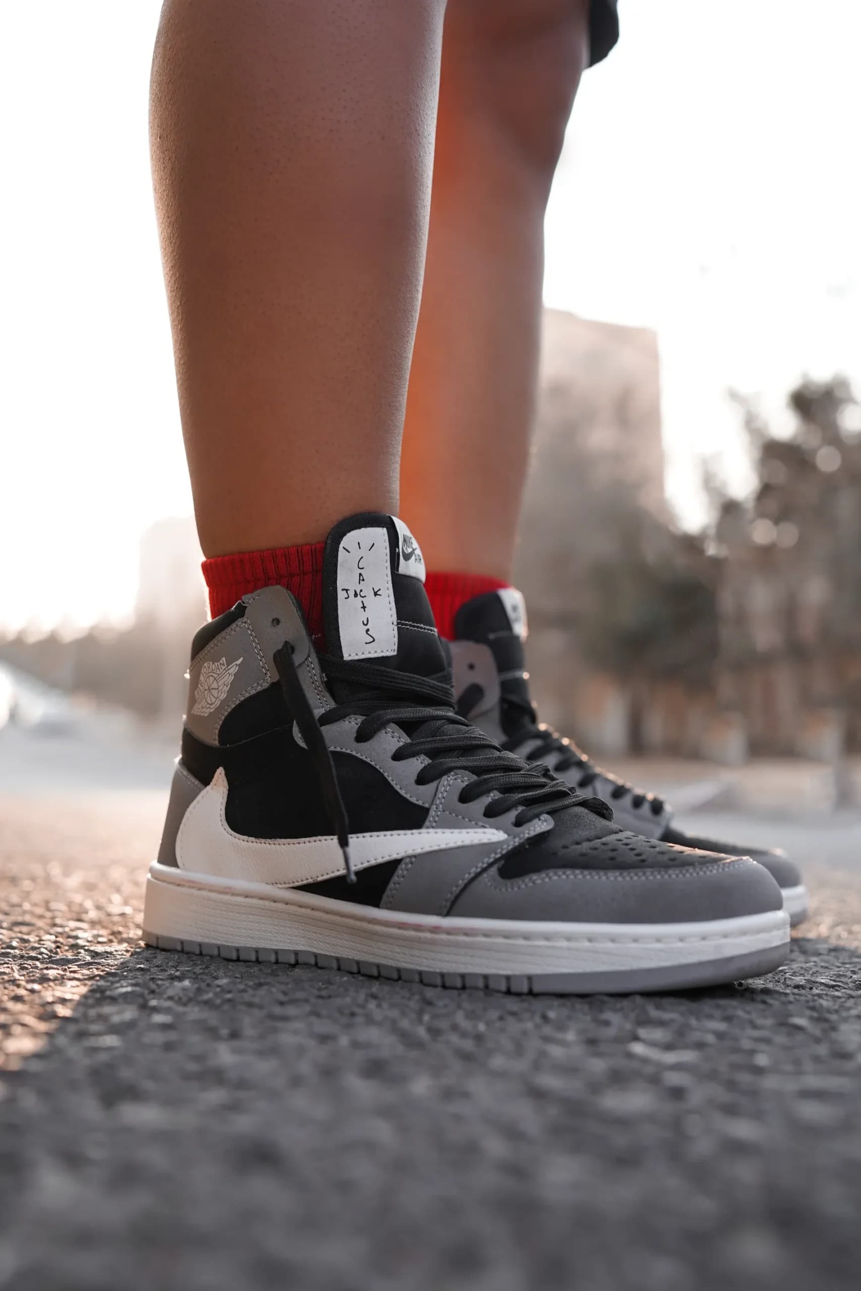 کتونی نایک تراویس اسکات گری اسموک ساقدار | Nike Travis Scott Grey Smoke High — تصویر ۳
